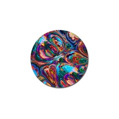 Seamless Abstract Colorful Tile Golf Ball Marker