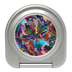 Seamless Abstract Colorful Tile Travel Alarm Clock