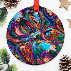 Seamless Abstract Colorful Tile Round Ornament (two Sides)