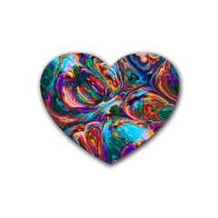 Seamless Abstract Colorful Tile Heart Coaster (4 Pack) 