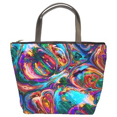 Seamless Abstract Colorful Tile Bucket Bag