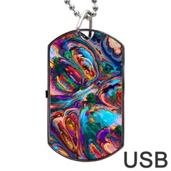 Seamless Abstract Colorful Tile Dog Tag Usb Flash (two Sides)