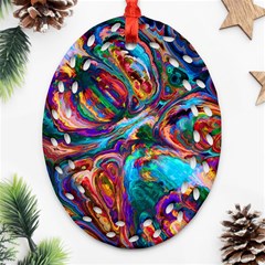 Seamless Abstract Colorful Tile Oval Filigree Ornament (two Sides) by HermanTelo