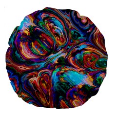 Seamless Abstract Colorful Tile Large 18  Premium Round Cushions