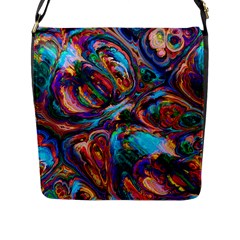 Seamless Abstract Colorful Tile Flap Closure Messenger Bag (l)