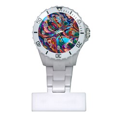 Seamless Abstract Colorful Tile Plastic Nurses Watch