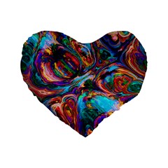 Seamless Abstract Colorful Tile Standard 16  Premium Flano Heart Shape Cushions by HermanTelo