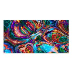 Seamless Abstract Colorful Tile Satin Shawl