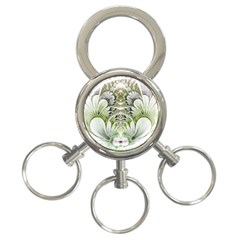 Fractal Delicate White Background 3-ring Key Chain by HermanTelo