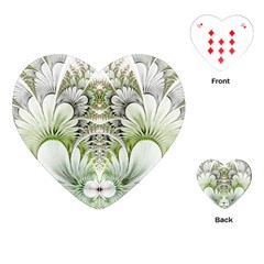 Fractal Delicate White Background Playing Cards Single Design (heart)