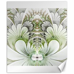 Fractal Delicate White Background Canvas 8  X 10 