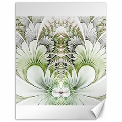 Fractal Delicate White Background Canvas 12  X 16 