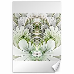 Fractal Delicate White Background Canvas 20  X 30 