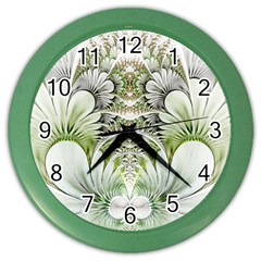 Fractal Delicate White Background Color Wall Clock