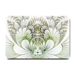 Fractal Delicate White Background Small Doormat 