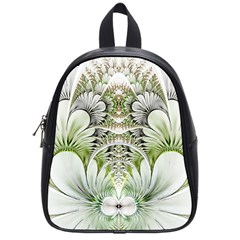 Fractal Delicate White Background School Bag (small)