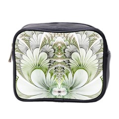 Fractal Delicate White Background Mini Toiletries Bag (two Sides)