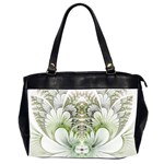 Fractal Delicate White Background Oversize Office Handbag (2 Sides) Front