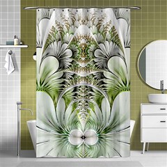 Fractal Delicate White Background Shower Curtain 48  X 72  (small) 