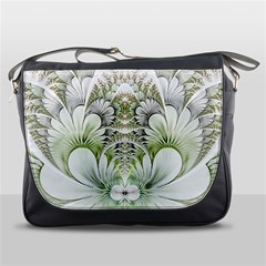 Fractal Delicate White Background Messenger Bag