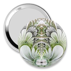 Fractal Delicate White Background 3  Handbag Mirrors