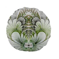 Fractal Delicate White Background Standard 15  Premium Flano Round Cushions by HermanTelo