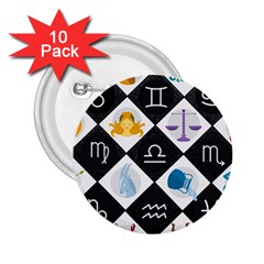 Zodiac Astrology Horoscope 2 25  Buttons (10 Pack)  by HermanTelo