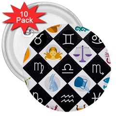 Zodiac Astrology Horoscope 3  Buttons (10 Pack)  by HermanTelo