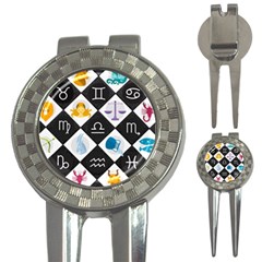 Zodiac Astrology Horoscope 3-in-1 Golf Divots by HermanTelo