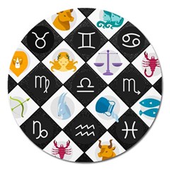 Zodiac Astrology Horoscope Magnet 5  (round) by HermanTelo