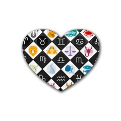 Zodiac Astrology Horoscope Rubber Coaster (heart) 