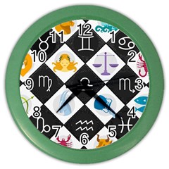 Zodiac Astrology Horoscope Color Wall Clock