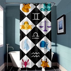 Zodiac Astrology Horoscope Shower Curtain 36  X 72  (stall) 