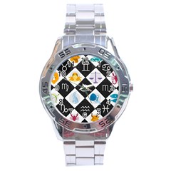 Zodiac Astrology Horoscope Stainless Steel Analogue Watch