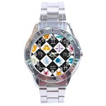 Zodiac Astrology Horoscope Stainless Steel Analogue Watch Front