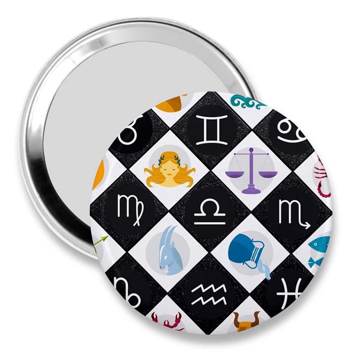 Zodiac Astrology Horoscope 3  Handbag Mirrors