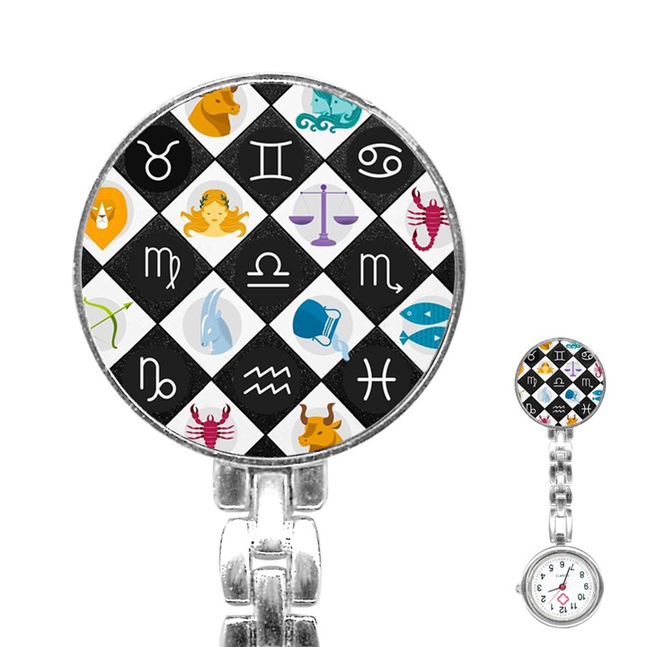 Zodiac Astrology Horoscope Stainless Steel Nurses Watch