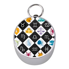 Zodiac Astrology Horoscope Mini Silver Compasses by HermanTelo