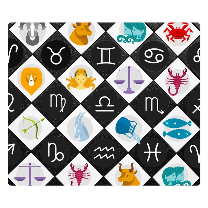 Zodiac Astrology Horoscope Double Sided Flano Blanket (Small) 