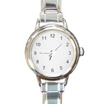 Pattern Background Monochrome Round Italian Charm Watch Front