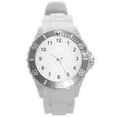 Pattern Background Monochrome Round Plastic Sport Watch (L)