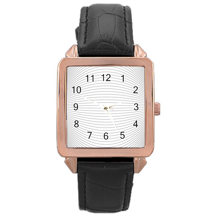 Pattern Background Monochrome Rose Gold Leather Watch 