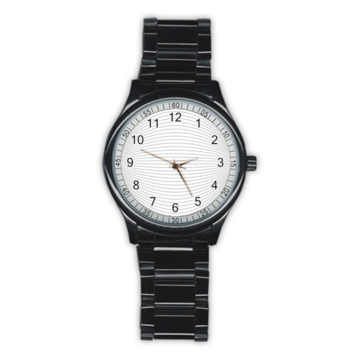 Pattern Background Monochrome Stainless Steel Round Watch