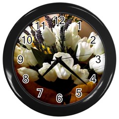 Tulips 1 3 Wall Clock (black) by bestdesignintheworld