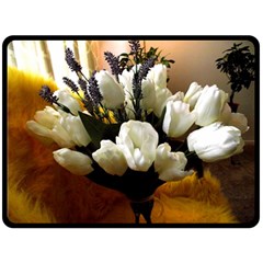 Tulips 1 3 Double Sided Fleece Blanket (large)  by bestdesignintheworld