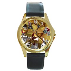 Orchids  1 1 Round Gold Metal Watch by bestdesignintheworld