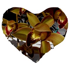 Orchids  1 1 Large 19  Premium Heart Shape Cushions by bestdesignintheworld