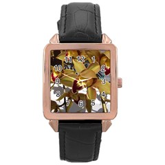 Orchids  1 1 Rose Gold Leather Watch  by bestdesignintheworld