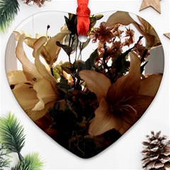 Lilies 1 1 Heart Ornament (two Sides) by bestdesignintheworld