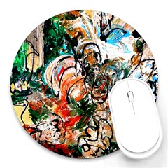 Lilies In A Vase 1 2 Round Mousepads by bestdesignintheworld